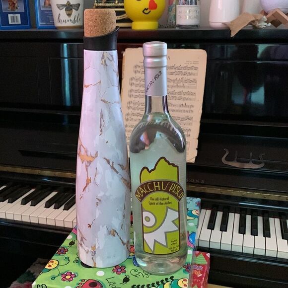 Wine Decanter Stainless Steel Faux Marble Picnic - Picture 8 of 8